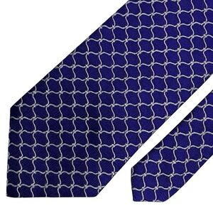 Brooks Brothers 346 Tie 57.5x3.75 Silk Jacquard Navy Green Silver Geometric USA